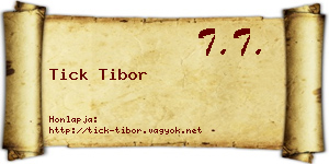 Tick Tibor névjegykártya